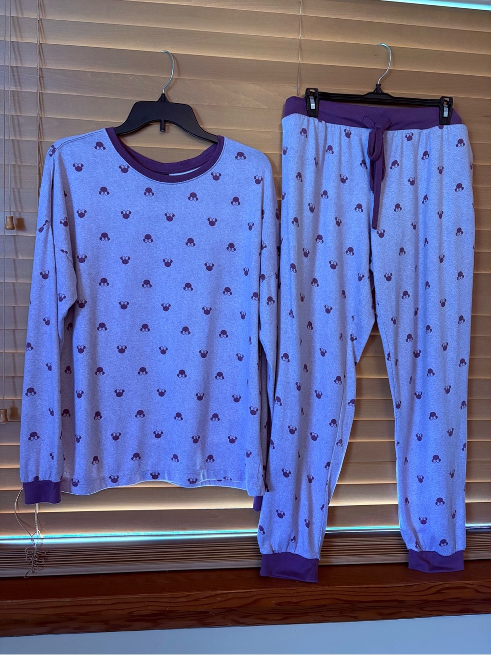 Disney Pink and Purple Women’s Pajama Set/Mickey Print. PTP 24”. Oversized M